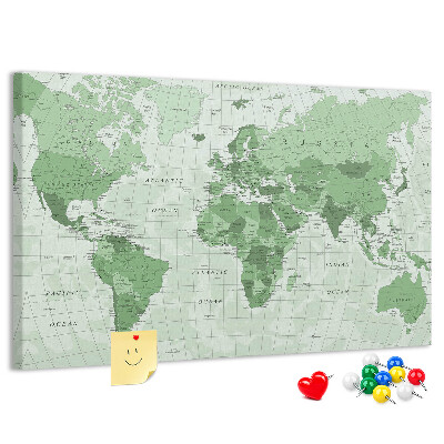 Cork display board Political World Map