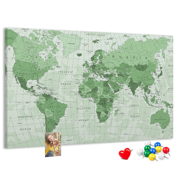 Cork display board Political World Map