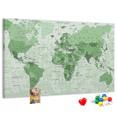 Cork display board Political World Map
