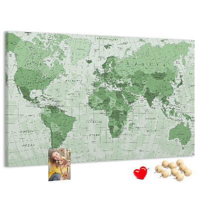 Cork display board Political World Map