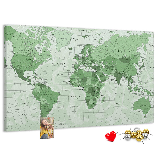 Cork display board Political World Map
