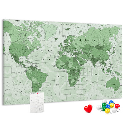 Cork display board Political World Map