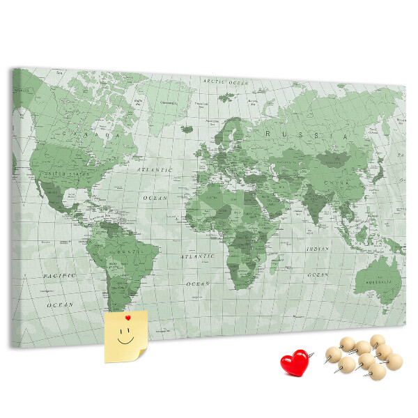 Cork display board Political World Map