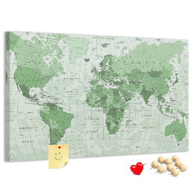 Cork display board Political World Map