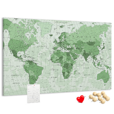 Cork display board Political World Map