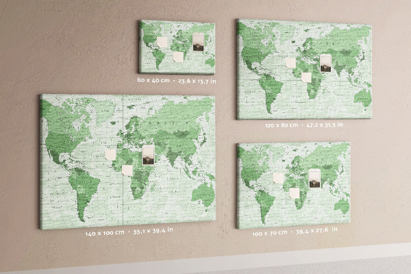 Cork display board Political World Map