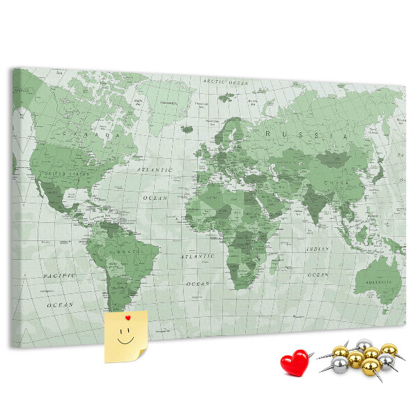 Cork display board Political World Map