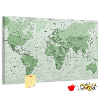 Cork display board Political World Map