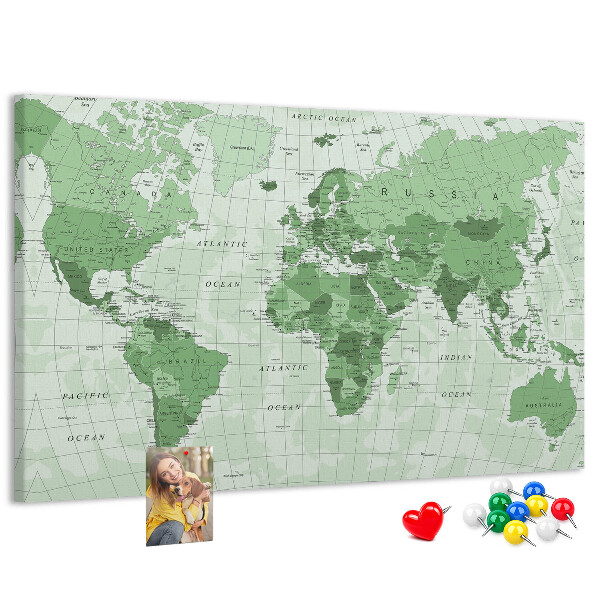 Cork display board Political World Map