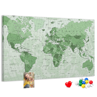 Cork display board Political World Map