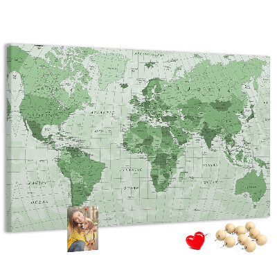 Cork display board Political World Map