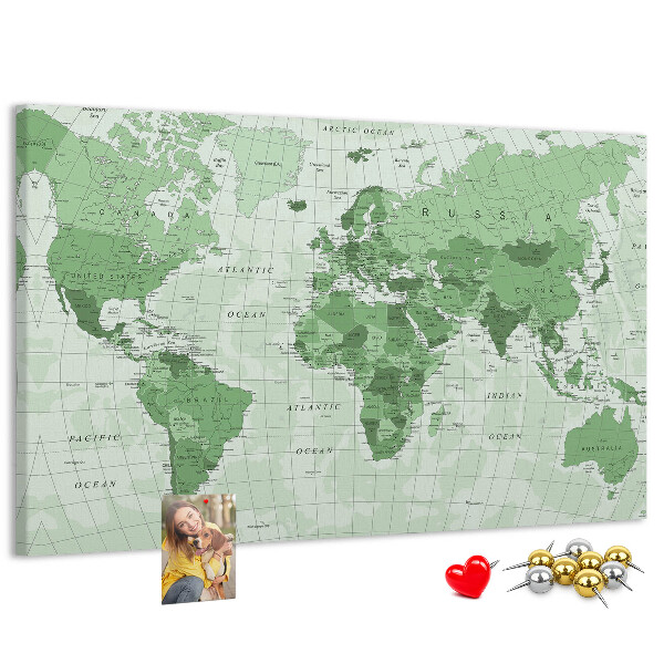 Cork display board Political World Map