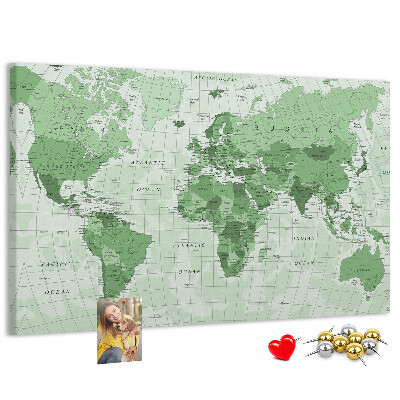 Cork display board Political World Map