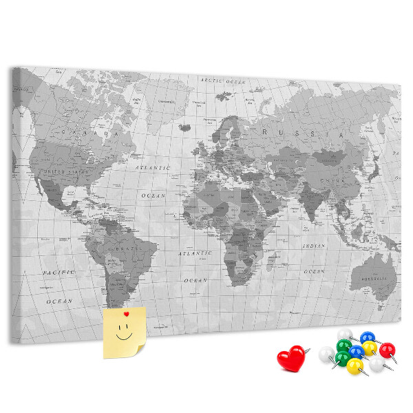 Cork memo board Political World Map