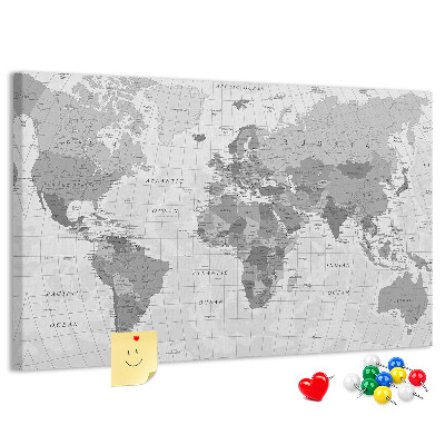 Cork memo board Political World Map