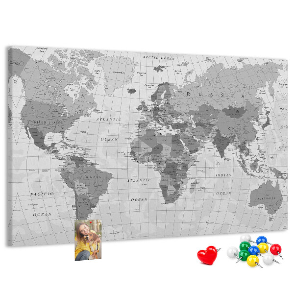 Cork memo board Political World Map