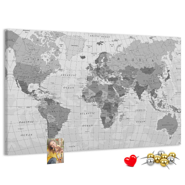Cork memo board Political World Map