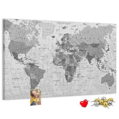 Cork memo board Political World Map