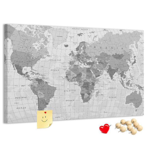 Cork memo board Political World Map