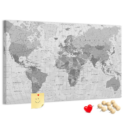 Cork memo board Political World Map