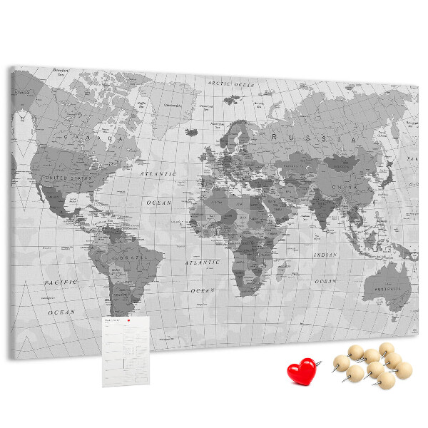 Cork memo board Political World Map