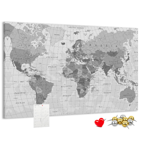 Cork memo board Political World Map
