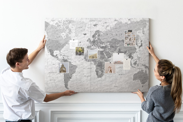 Cork memo board Political World Map