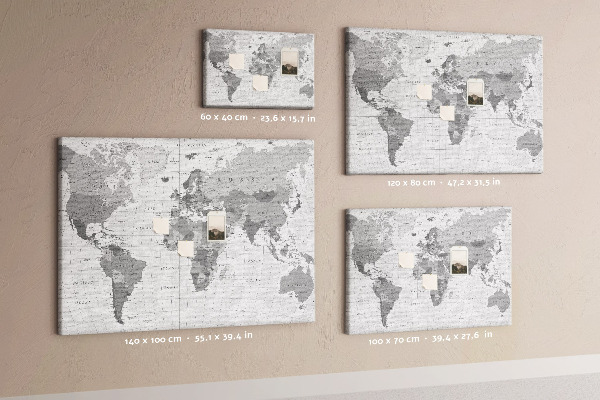 Cork memo board Political World Map