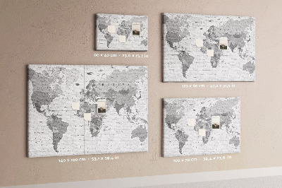 Cork memo board Political World Map
