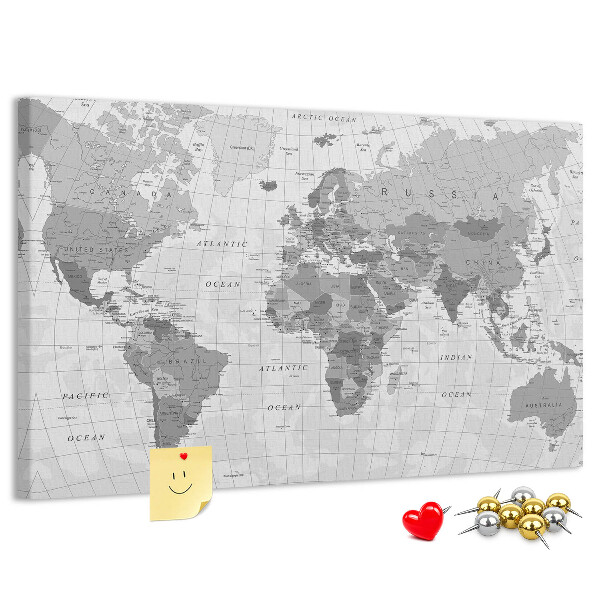 Cork memo board Political World Map
