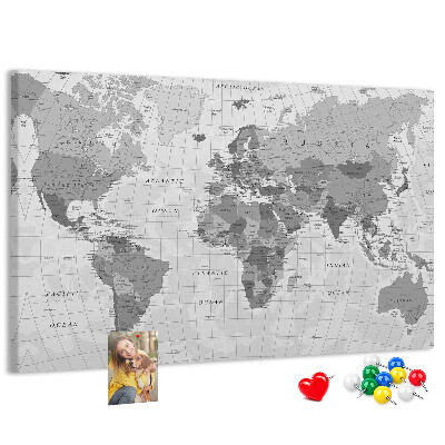 Cork memo board Political World Map