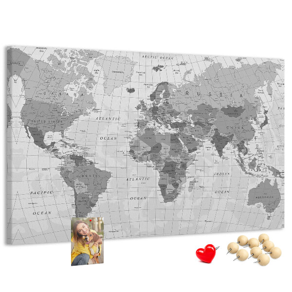 Cork memo board Political World Map