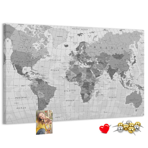 Cork memo board Political World Map