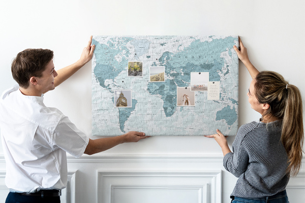 Cork board Political World Map
