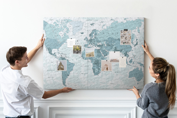 Cork board Political World Map