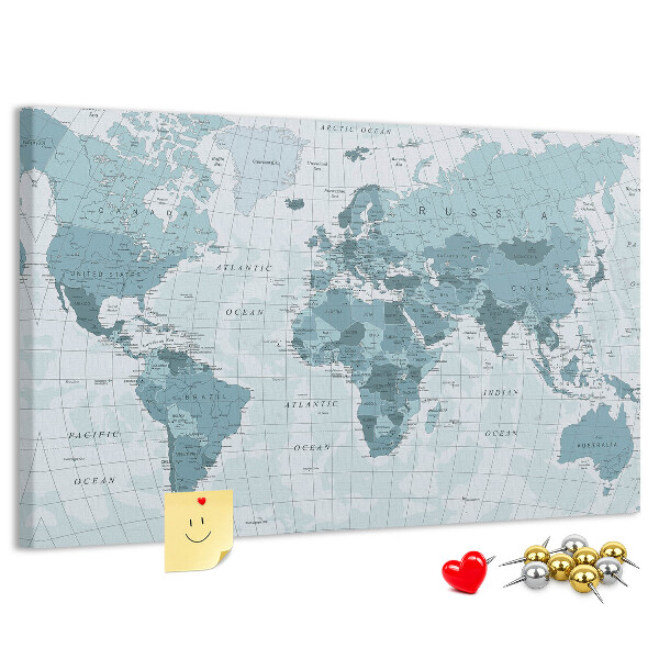 Cork board Political World Map