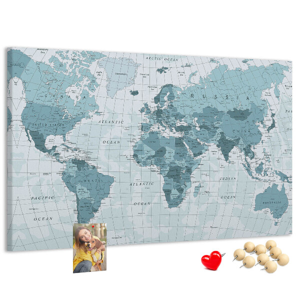 Cork board Political World Map