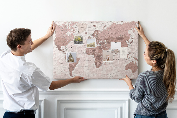 Cork display board Political World Map