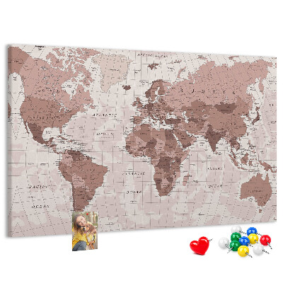 Cork display board Political World Map