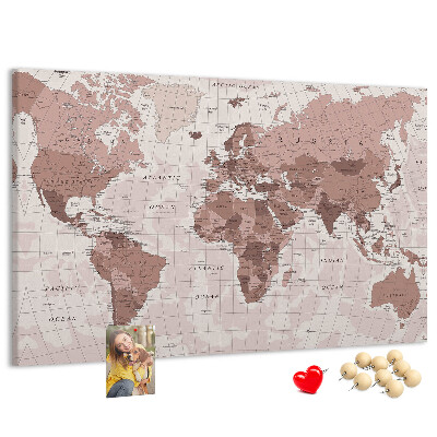 Cork display board Political World Map