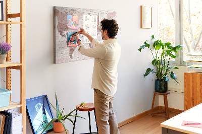 Cork display board Political World Map