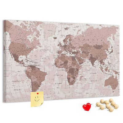 Cork display board Political World Map