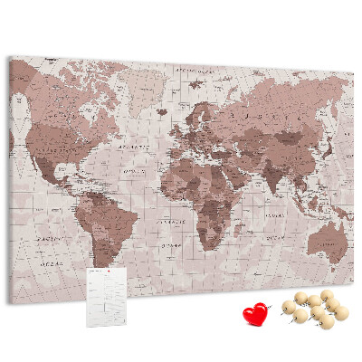 Cork display board Political World Map