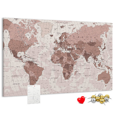 Cork display board Political World Map