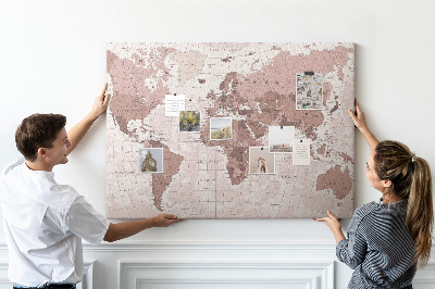 Cork display board Political World Map