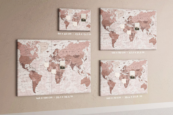 Cork display board Political World Map