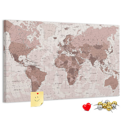 Cork display board Political World Map