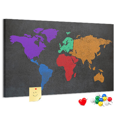 Cork board World map