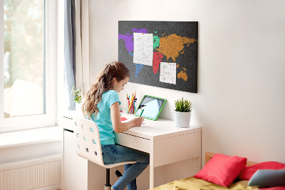 Cork board World map