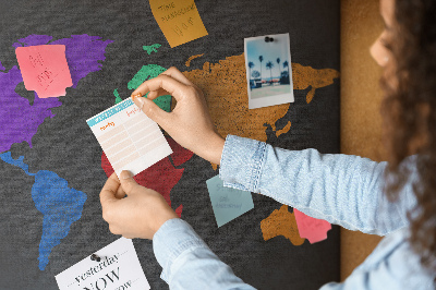Cork board World map